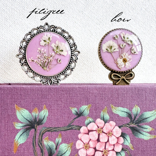Odette Pressed Flower Bookmark | Silver or Bronze