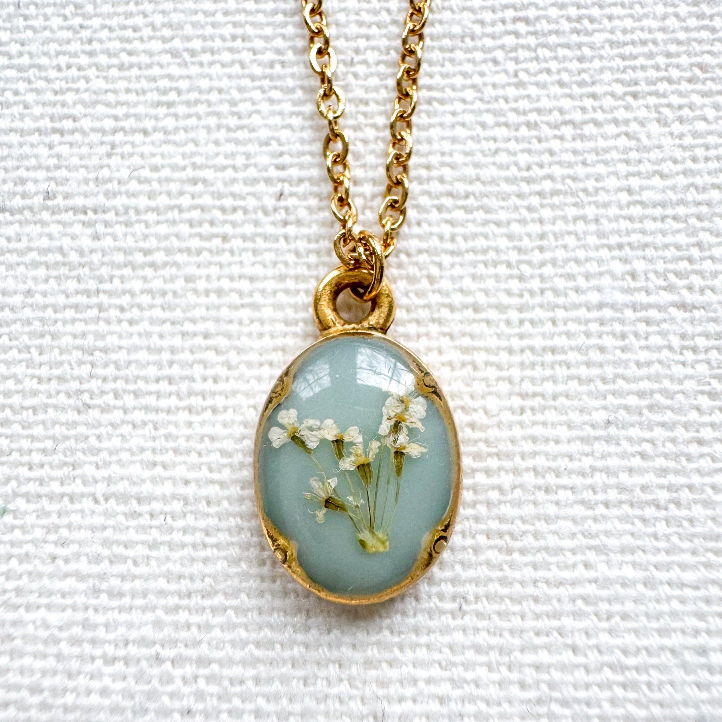 Ophelia Pressed Flower Necklace | Gold