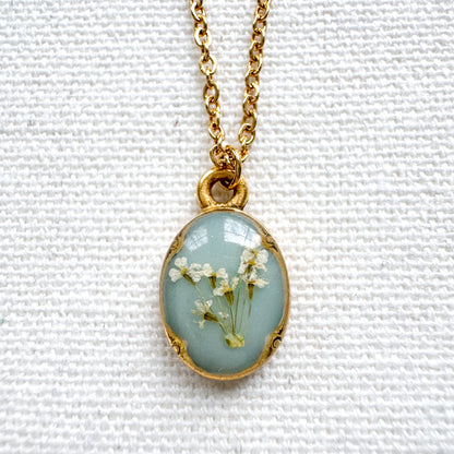 Ophelia Pressed Flower Necklace | Gold