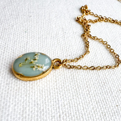 Ophelia Pressed Flower Necklace | Gold