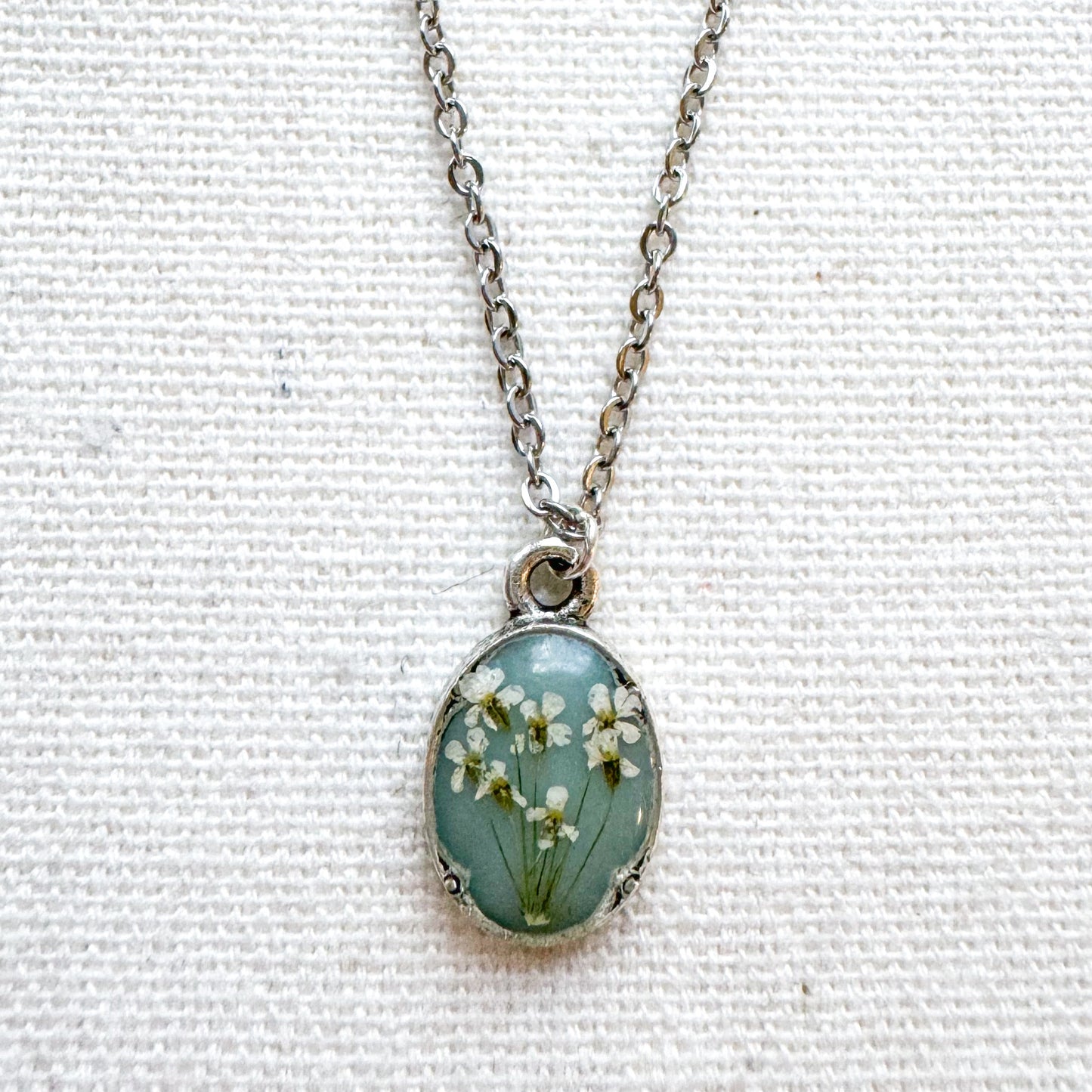Ophelia Pressed Flower Necklace | Silver
