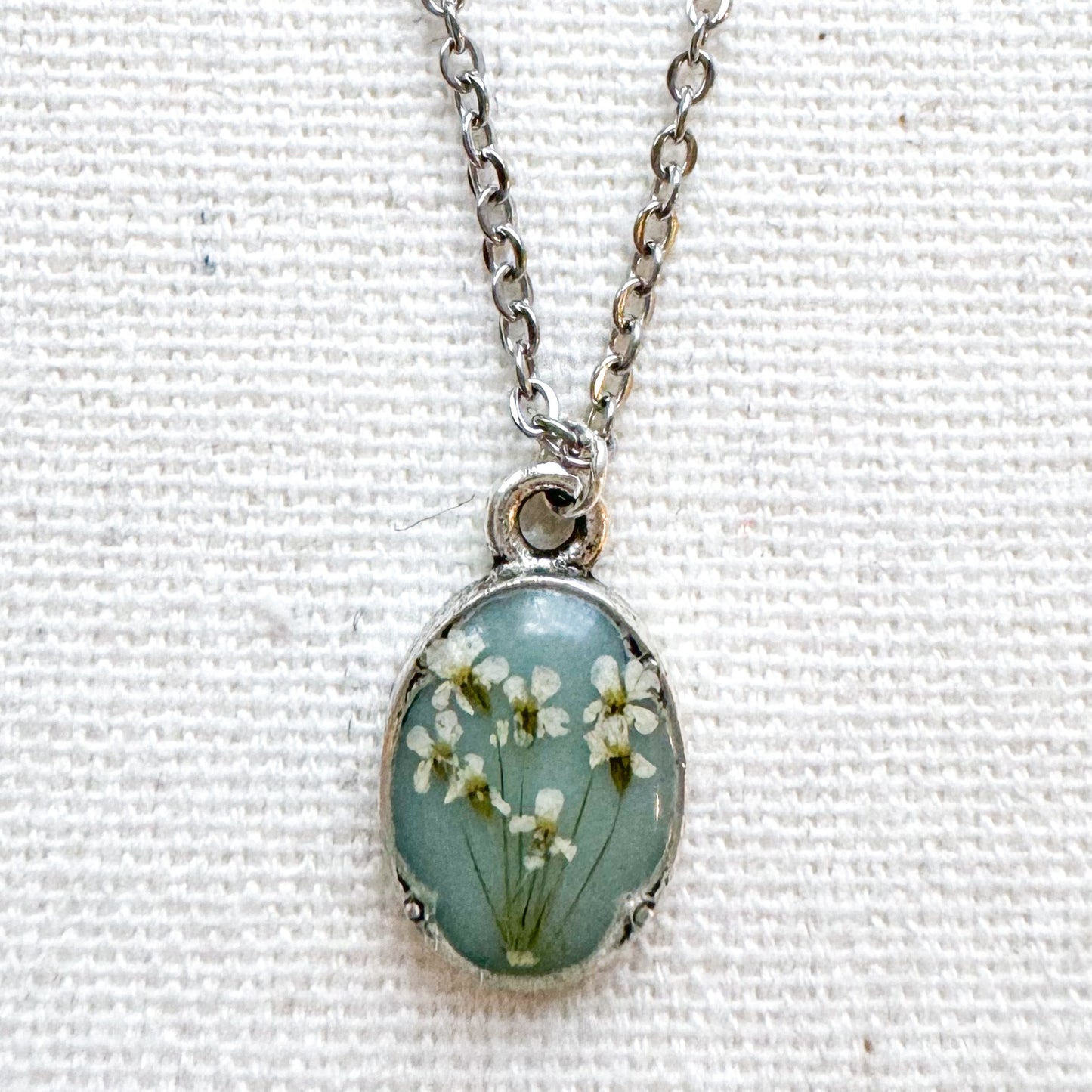 Ophelia Pressed Flower Necklace | Silver