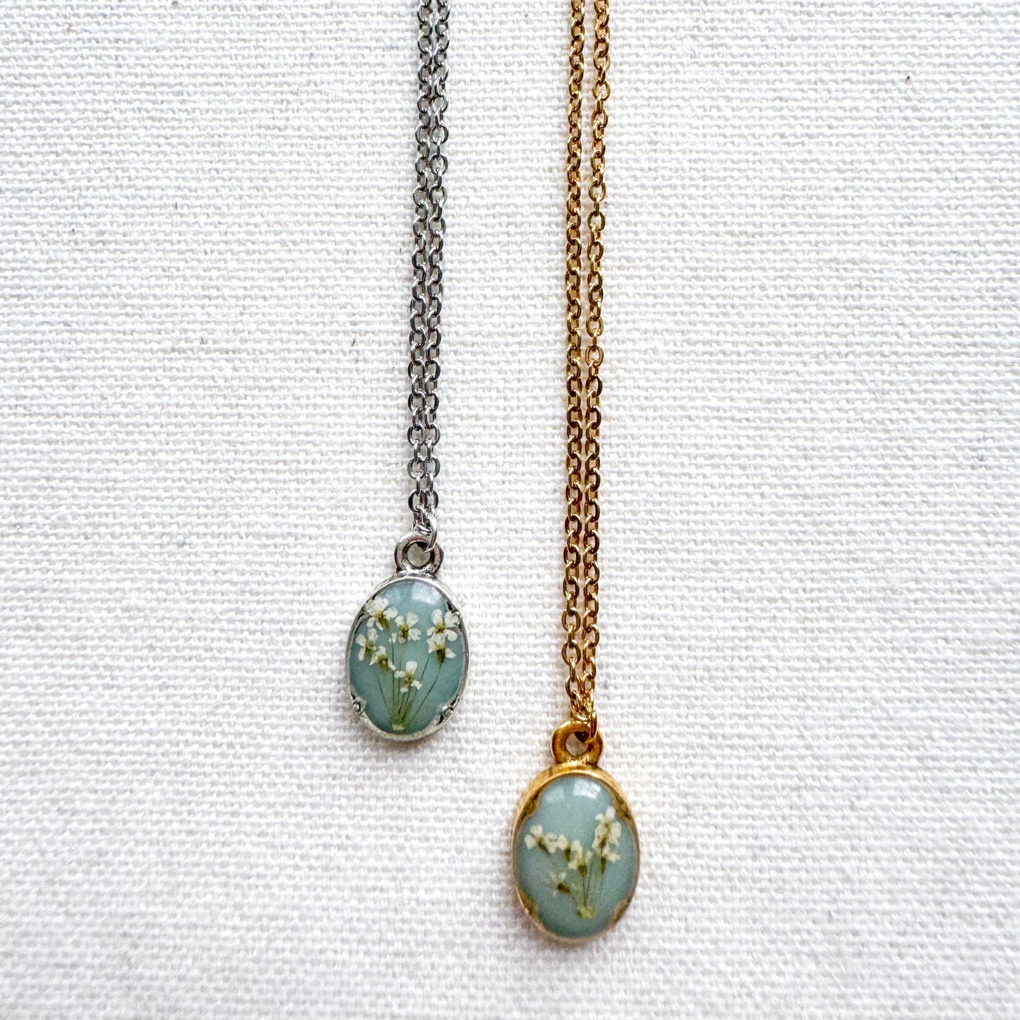 Ophelia Pressed Flower Necklace | Silver