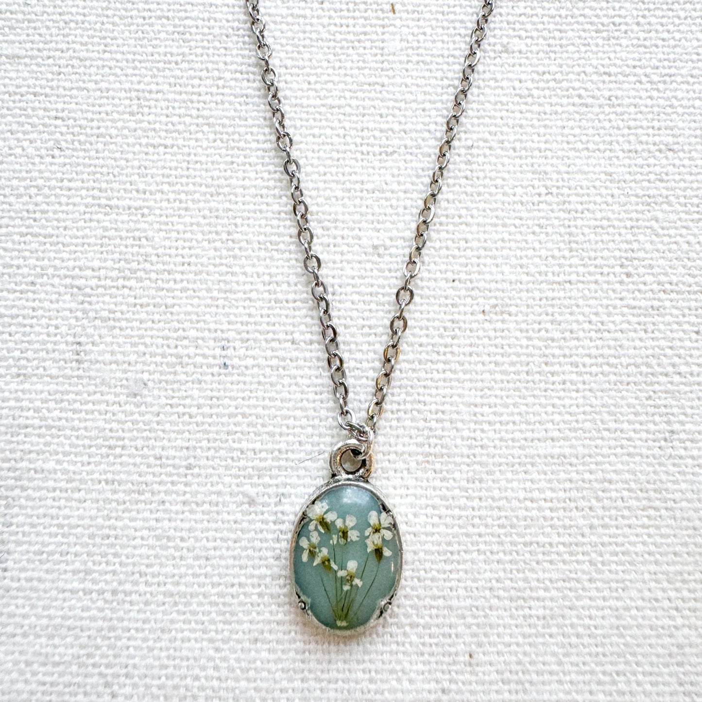 Ophelia Pressed Flower Necklace | Silver