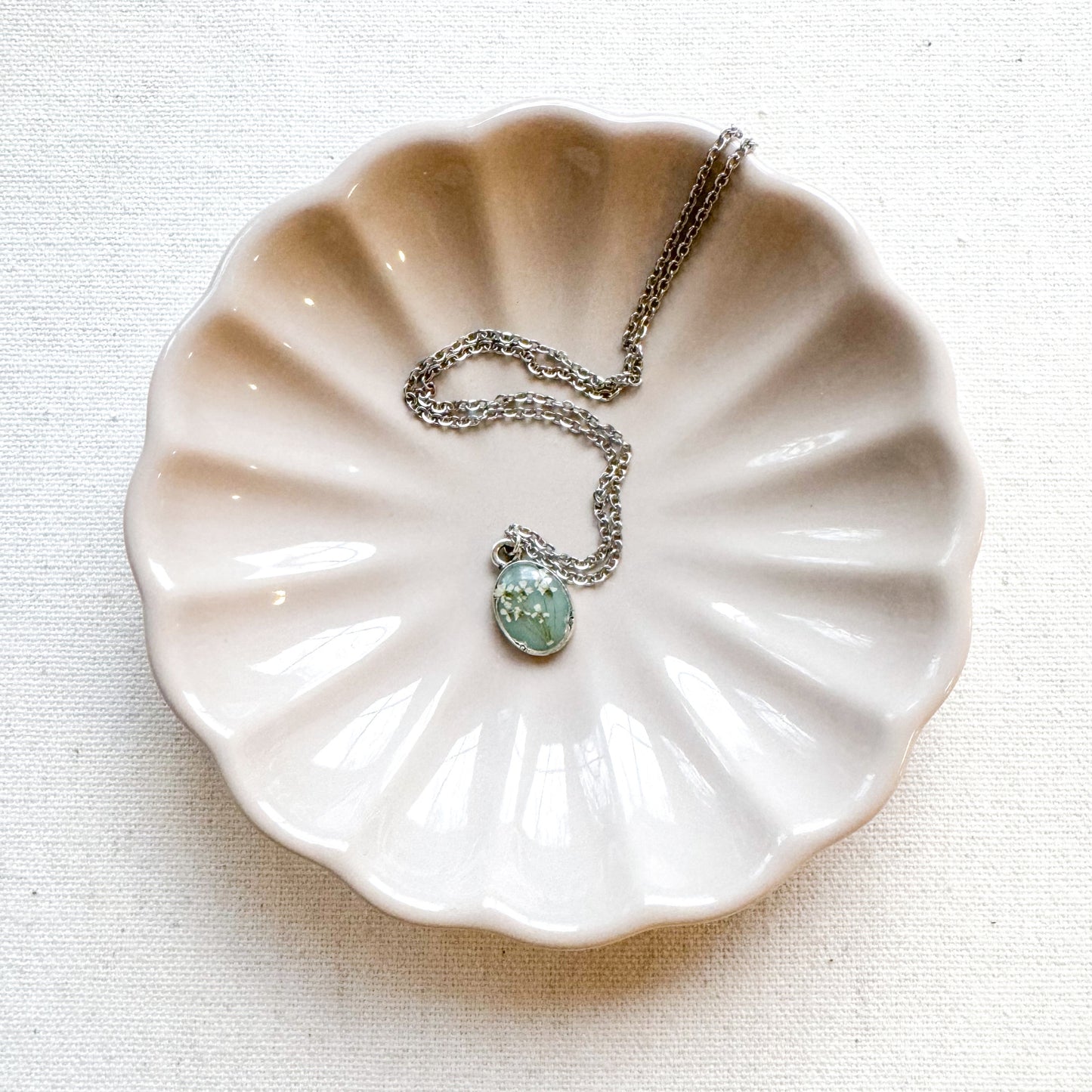 Ophelia Pressed Flower Necklace | Silver