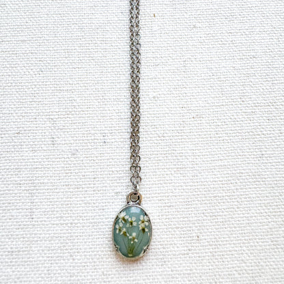 Ophelia Pressed Flower Necklace | Silver