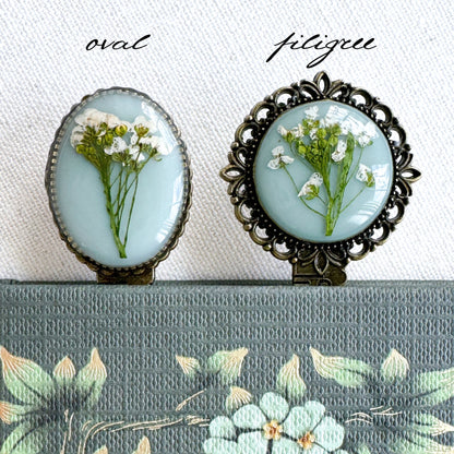 Ophelia Pressed Flower Bookmark | Bronze