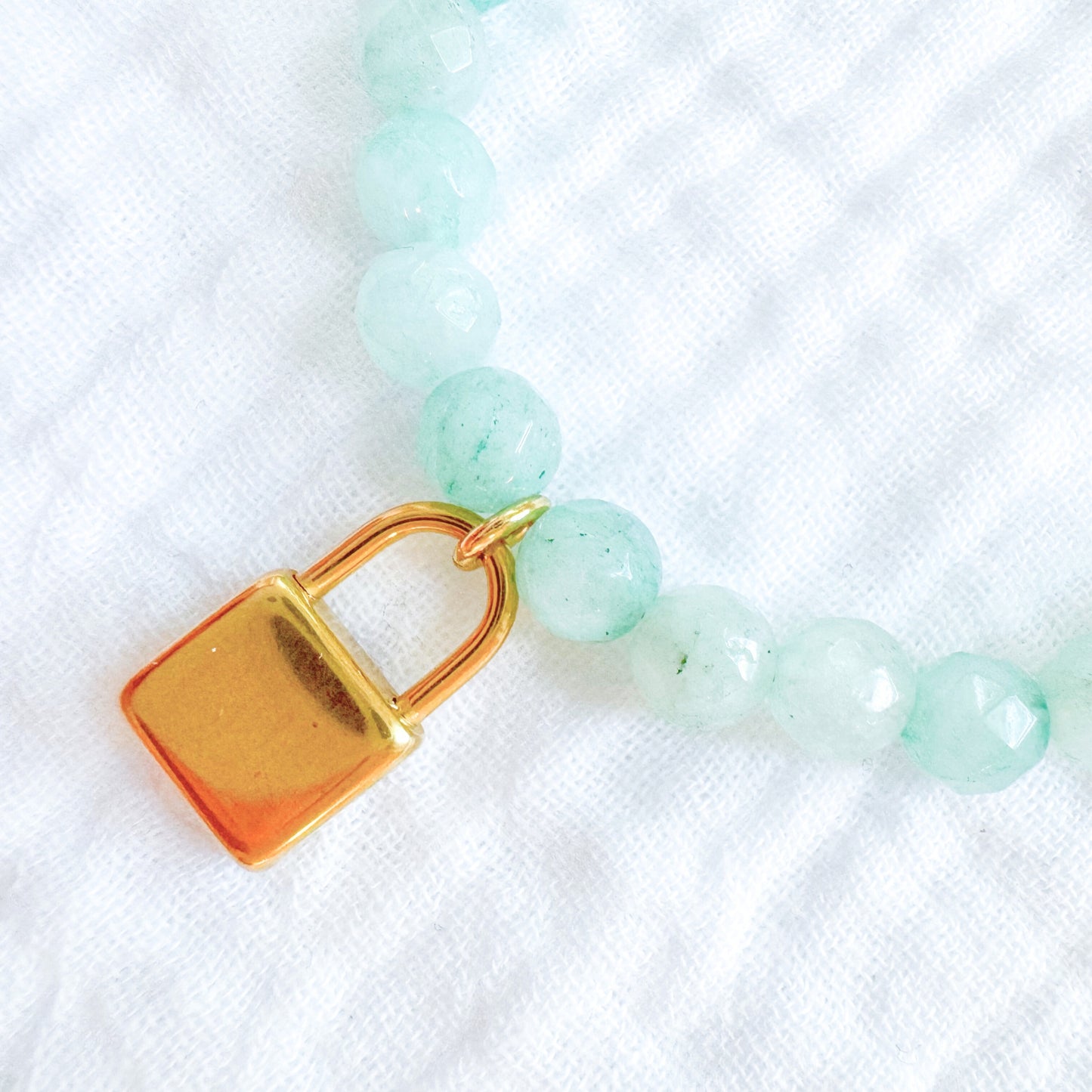 Ophelia Padlock Gemstone Bracelet | Gold