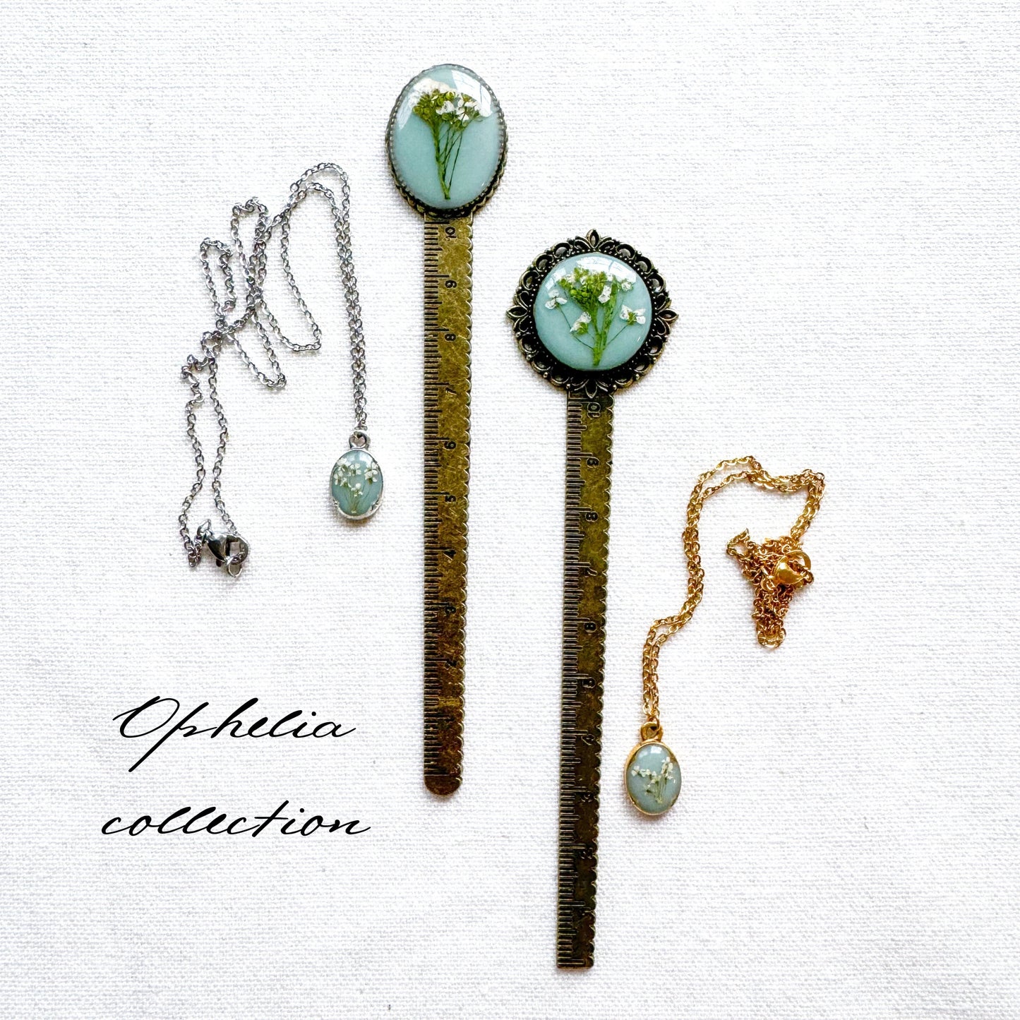 Ophelia Pressed Flower Bookmark | Bronze