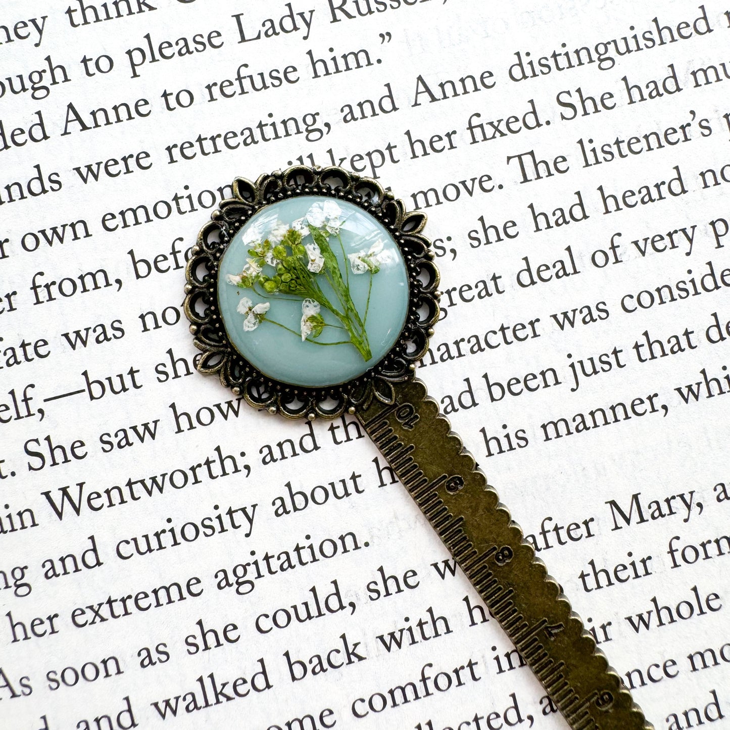 Ophelia Pressed Flower Bookmark | Bronze