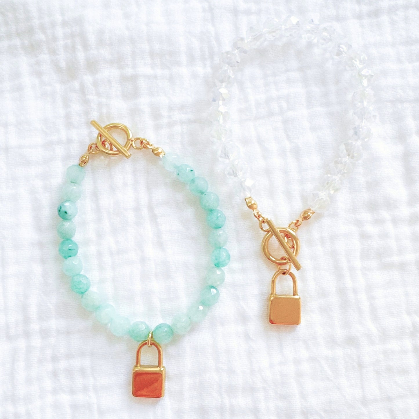 Ophelia Padlock Gemstone Bracelet | Gold