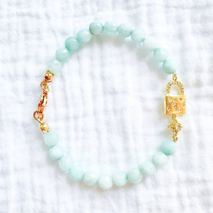 Ophelia Mystic Lock Gemstone Bracelet | Gold