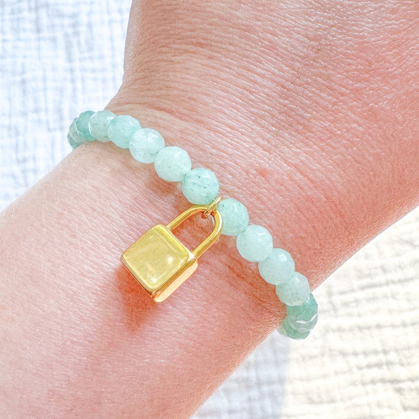 Ophelia Padlock Gemstone Bracelet | Gold