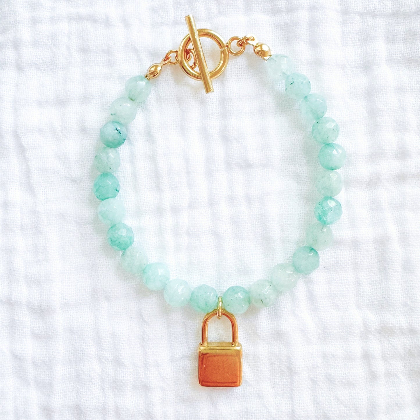 Ophelia Padlock Gemstone Bracelet | Gold