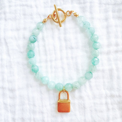 Ophelia Padlock Gemstone Bracelet | Gold