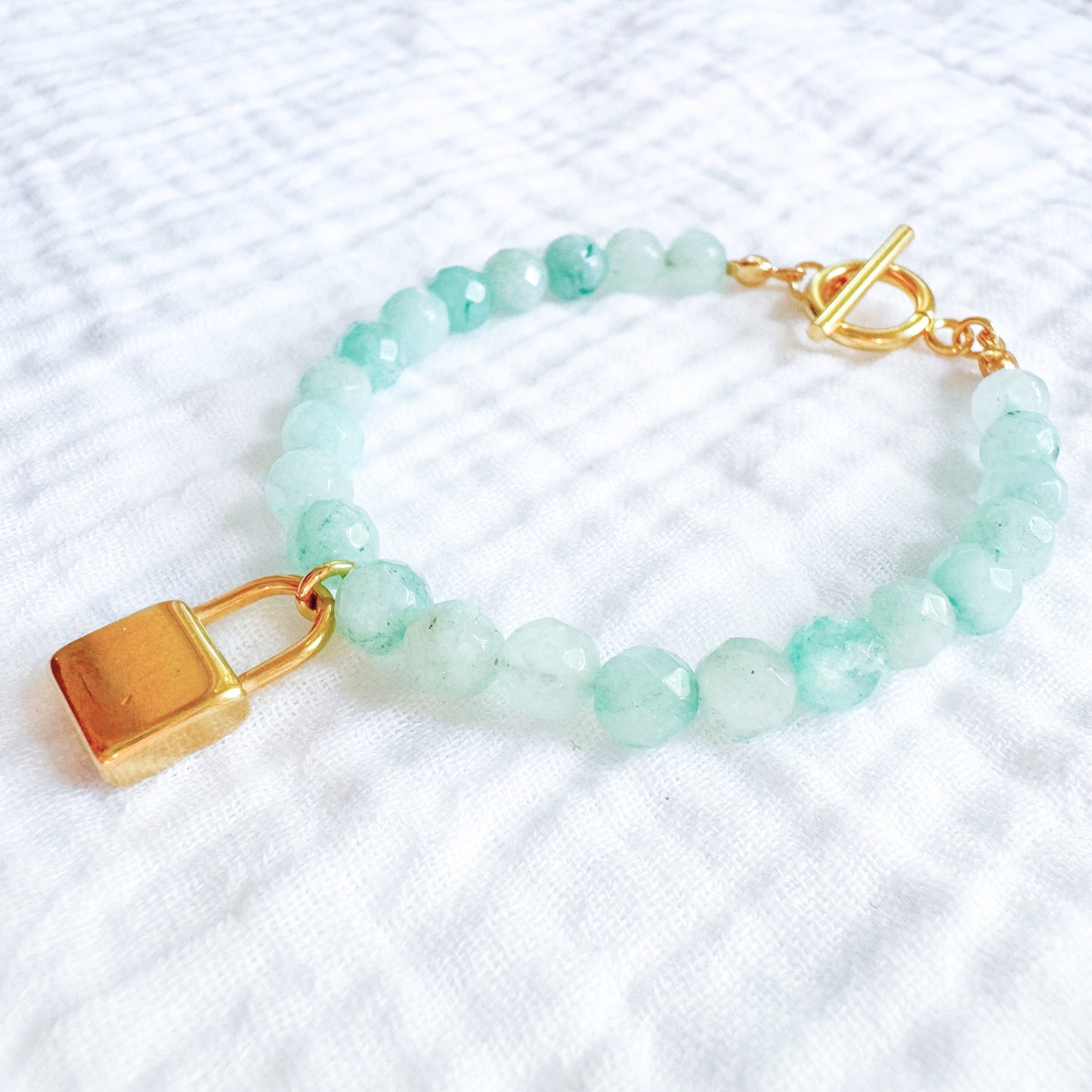Ophelia Padlock Gemstone Bracelet | Gold