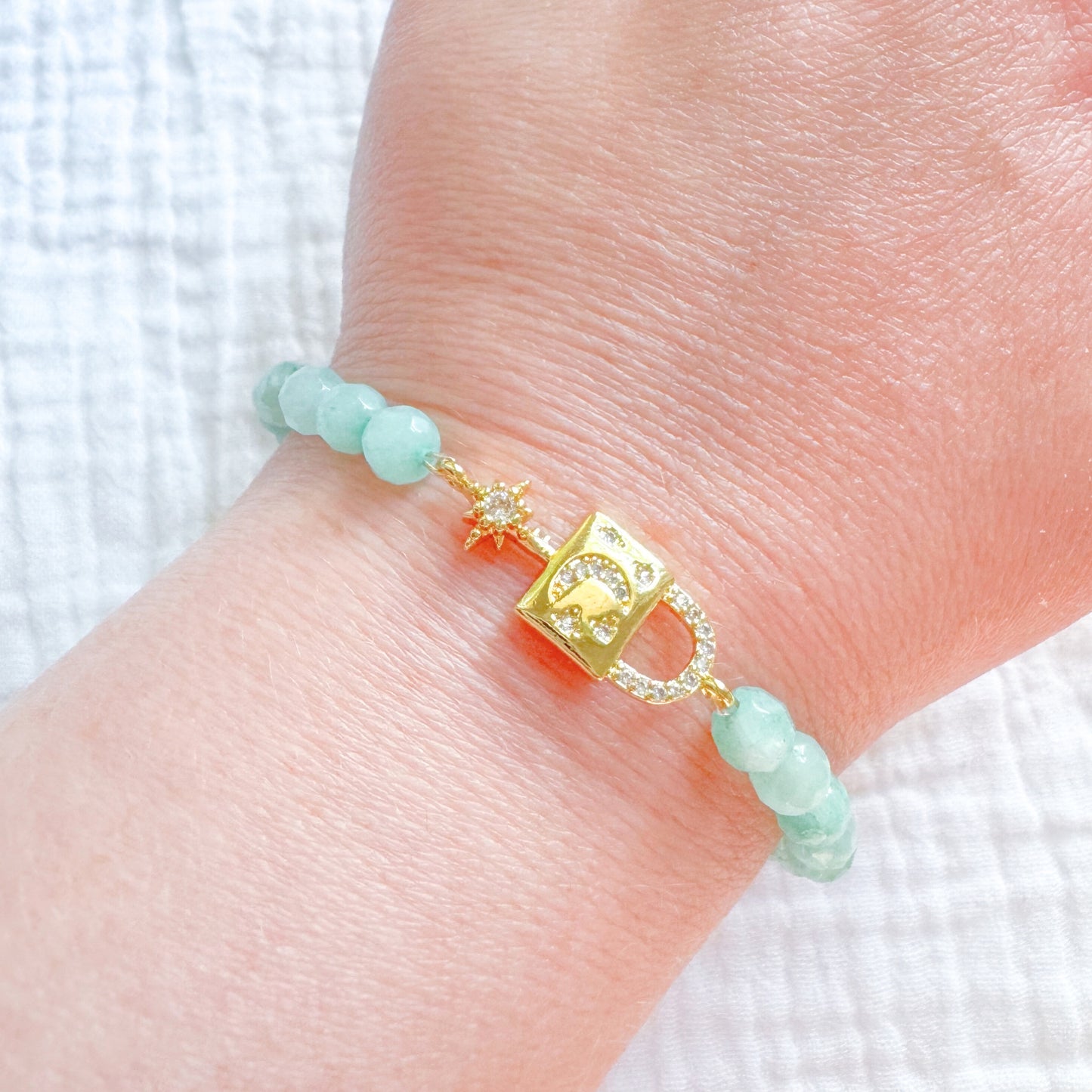 Ophelia Mystic Lock Gemstone Bracelet | Gold