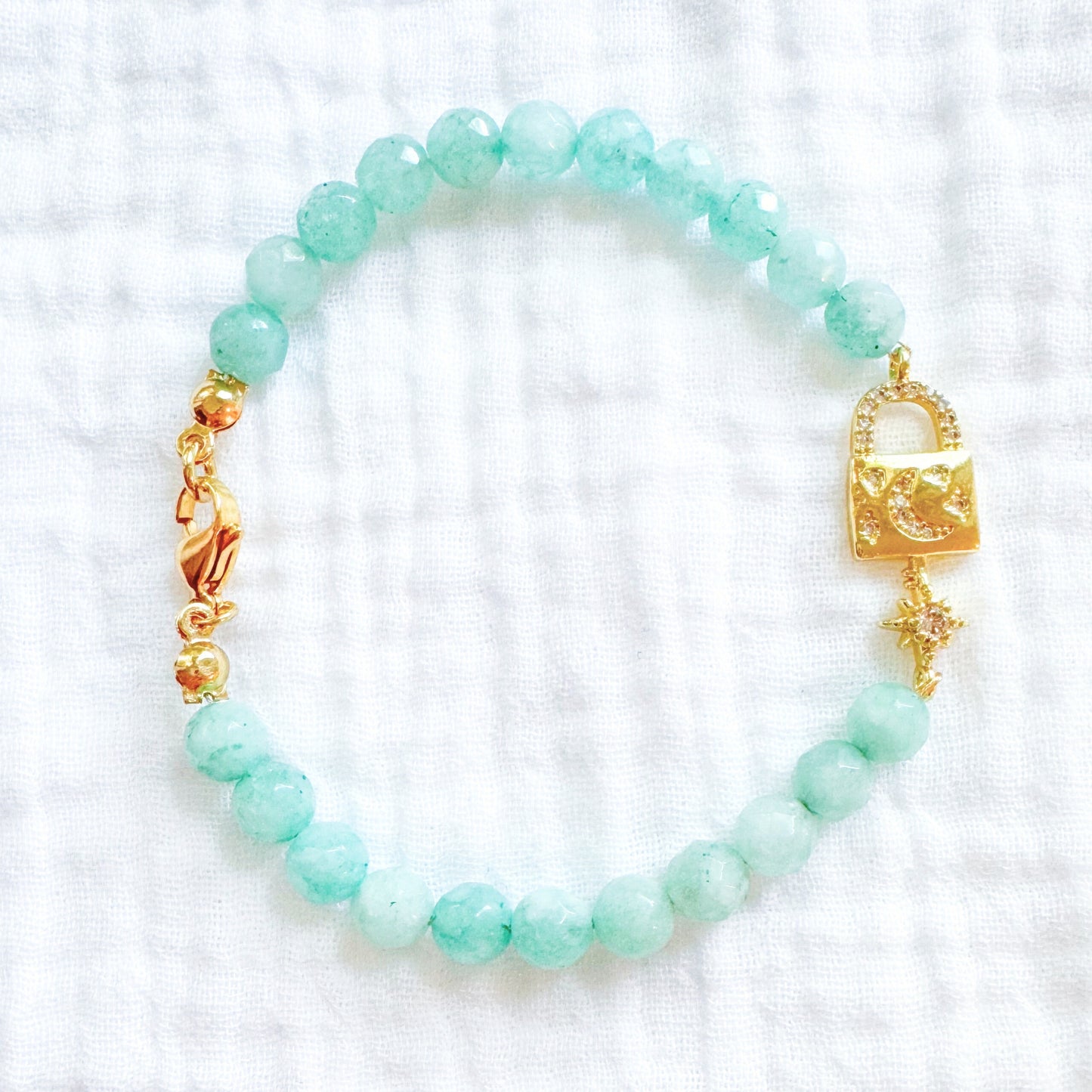 Ophelia Mystic Lock Gemstone Bracelet | Gold