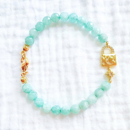 Ophelia Mystic Lock Gemstone Bracelet | Gold