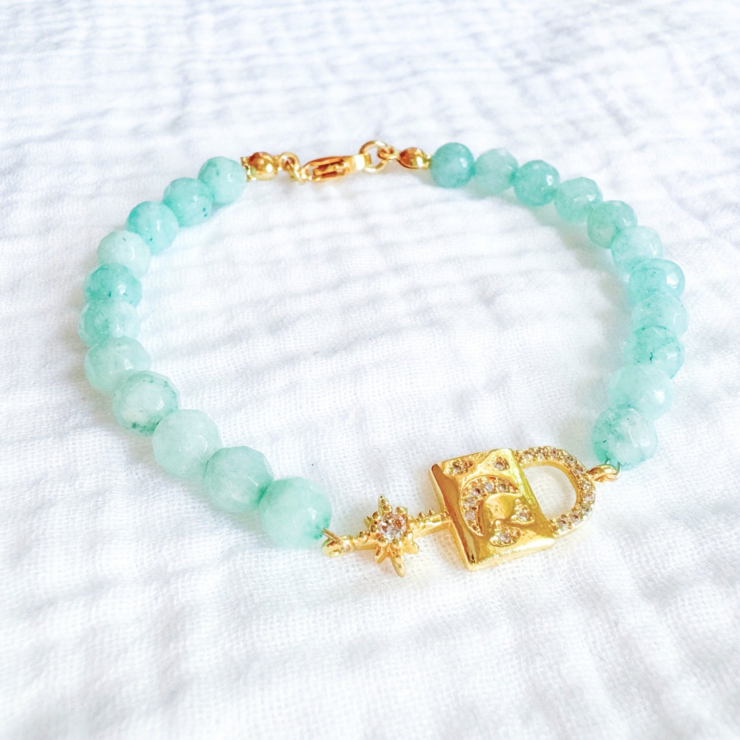 Ophelia Mystic Lock Gemstone Bracelet | Gold