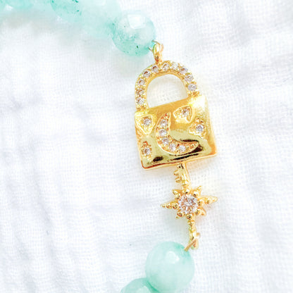 Ophelia Mystic Lock Gemstone Bracelet | Gold