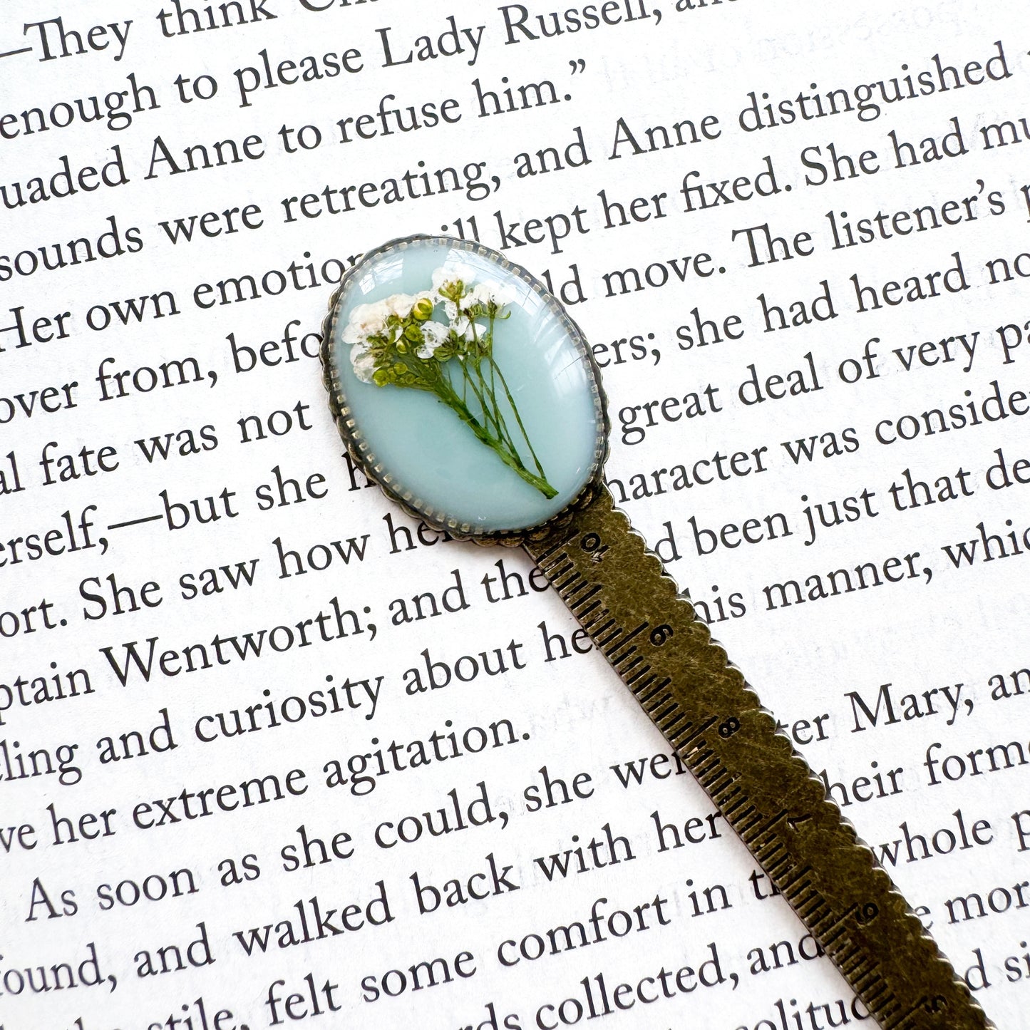 Ophelia Pressed Flower Bookmark | Bronze