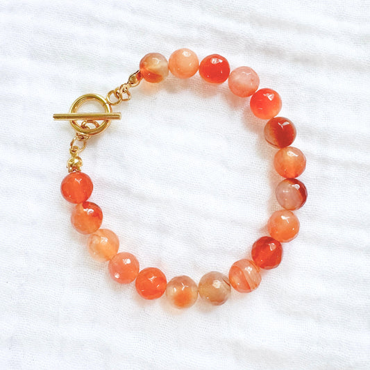 Orange Agate Gemstone Bracelet