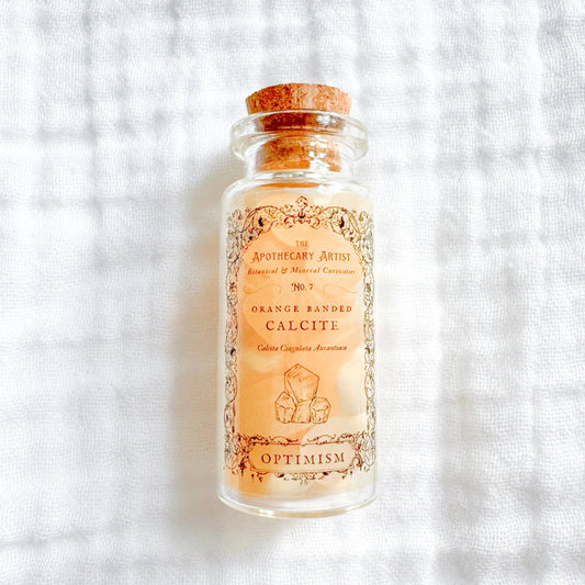 Apothecary Gemstone Jar - Orange Banded Calcite