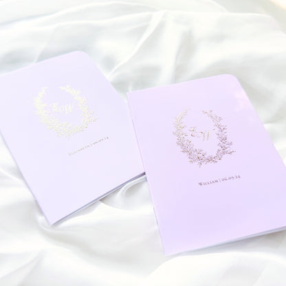 Wedding Vow Books | Custom Laurel Wreath