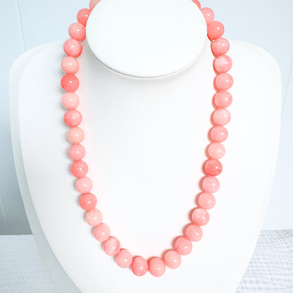 Pink Quartzite Gemstone Necklace | Gold