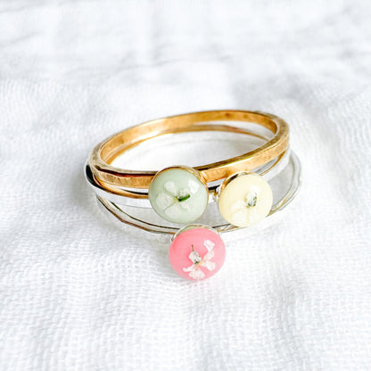 Joyce Pressed Flower Ring | Silver