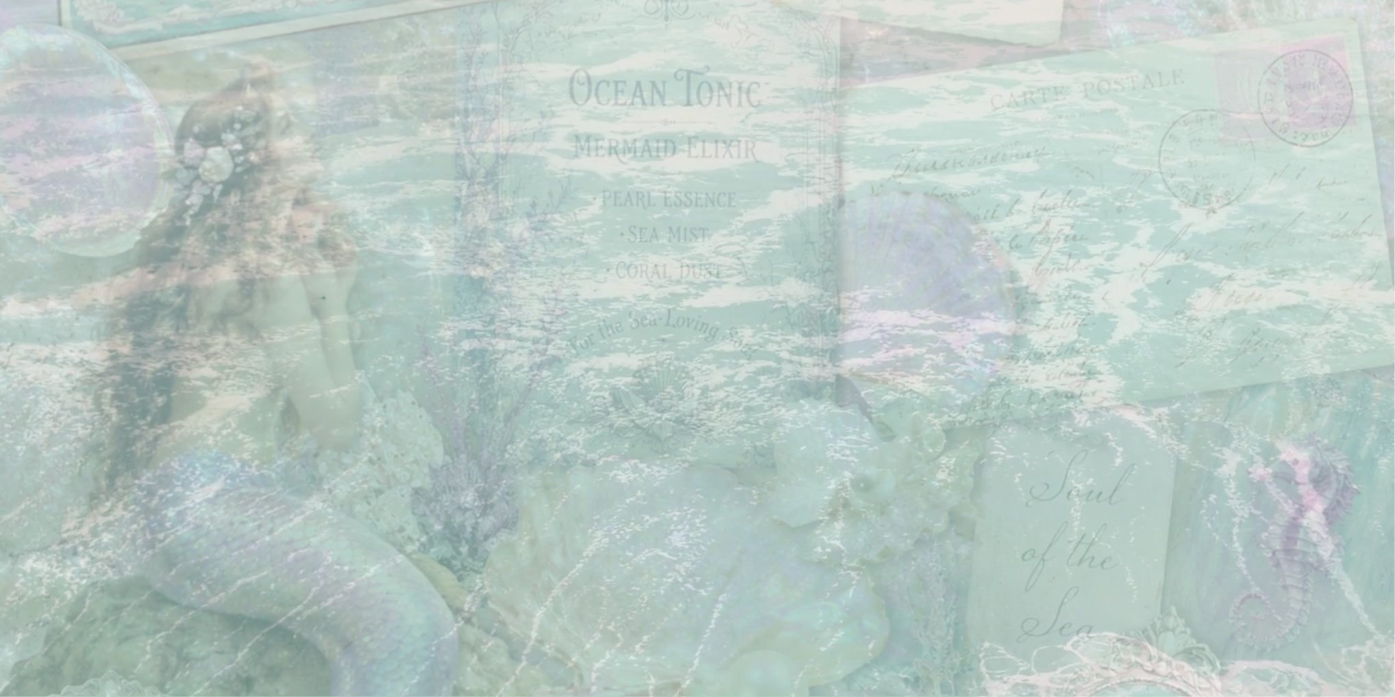 Load video: Waves crashing into the ocean with mysterious mermaid images faintly visible