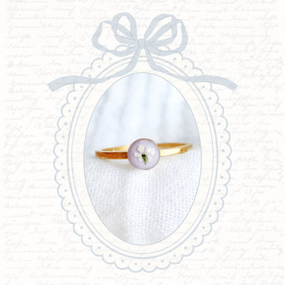 Mary Pressed Flower Ring | Gold