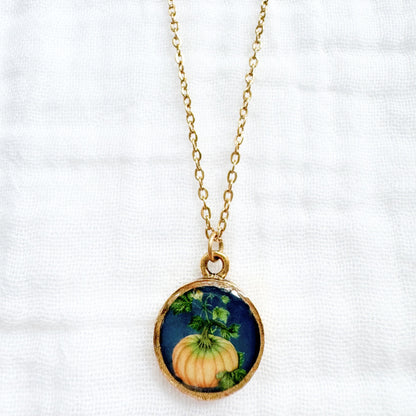 Pumpkin Coin Pendant Necklace | Gold
