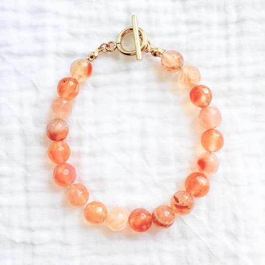 Pumpkin Spice Gemstone Bracelet | Gold