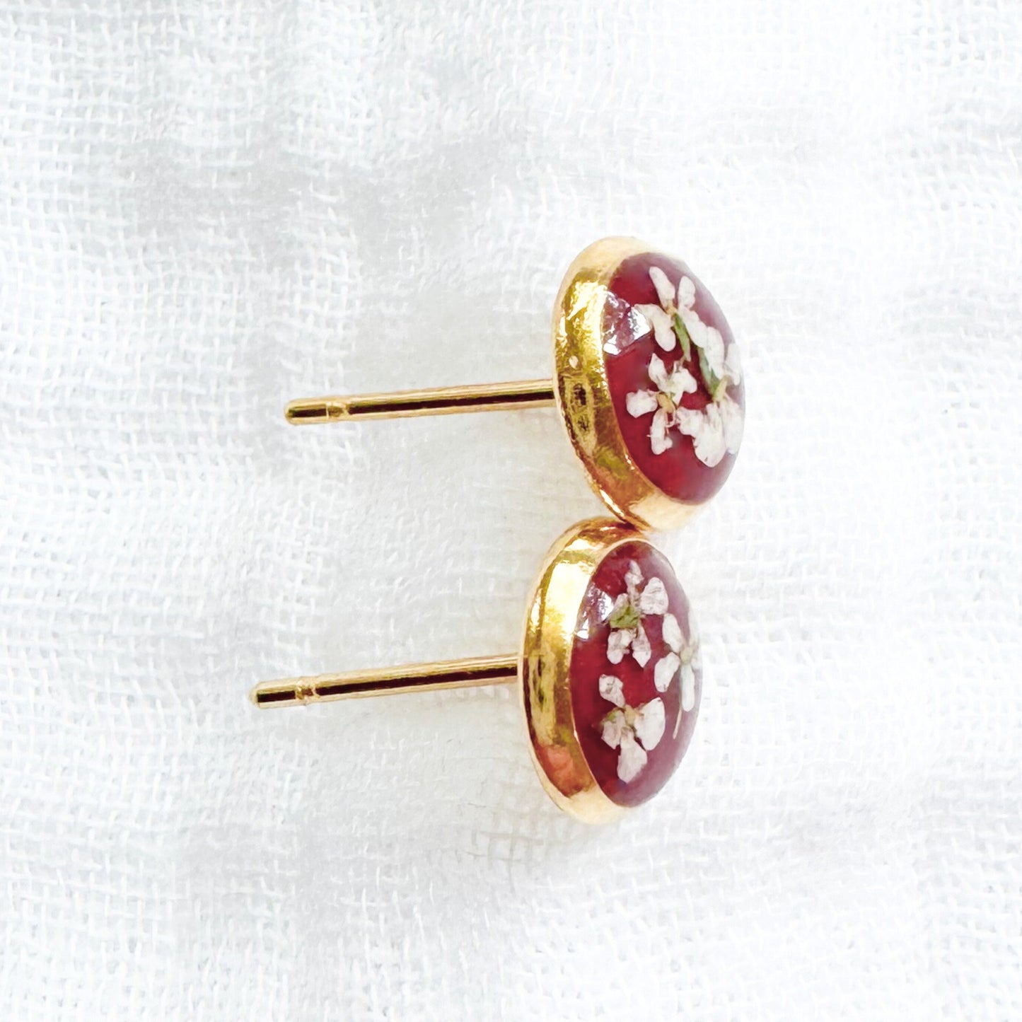 Rachael Pressed Flower Earrings | Gold