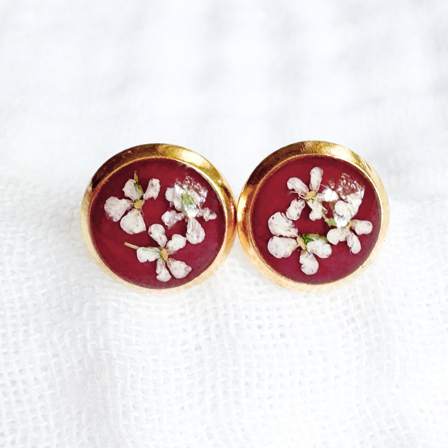 Rachael Pressed Flower Earrings | Gold