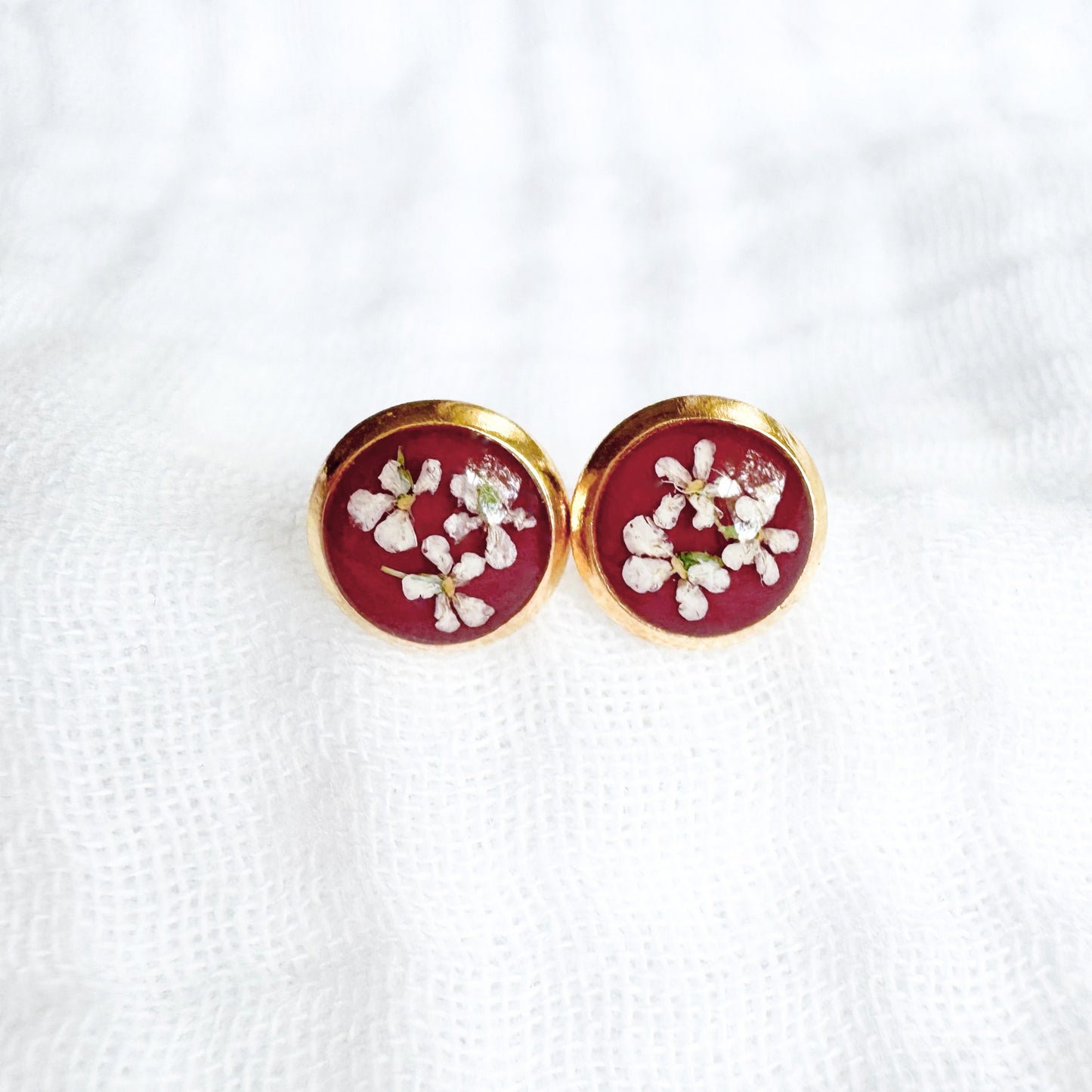 Rachael Pressed Flower Earrings | Gold