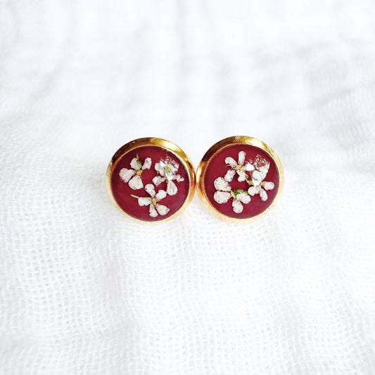 Rachael Pressed Flower Earrings | Gold