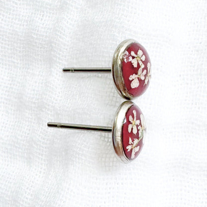 Rachael Pressed Flower Earrings | Silver