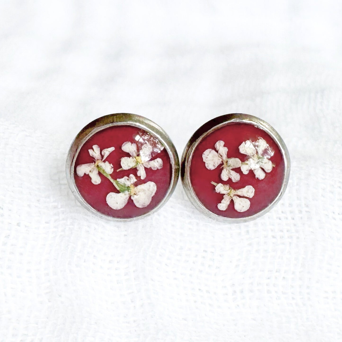Rachael Pressed Flower Earrings | Silver
