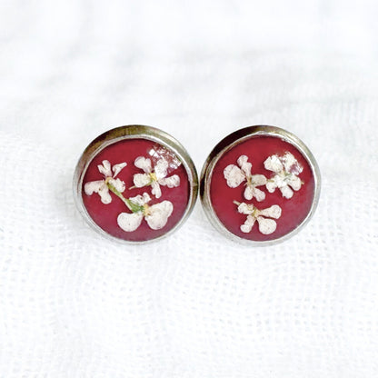 Rachael Pressed Flower Earrings | Silver