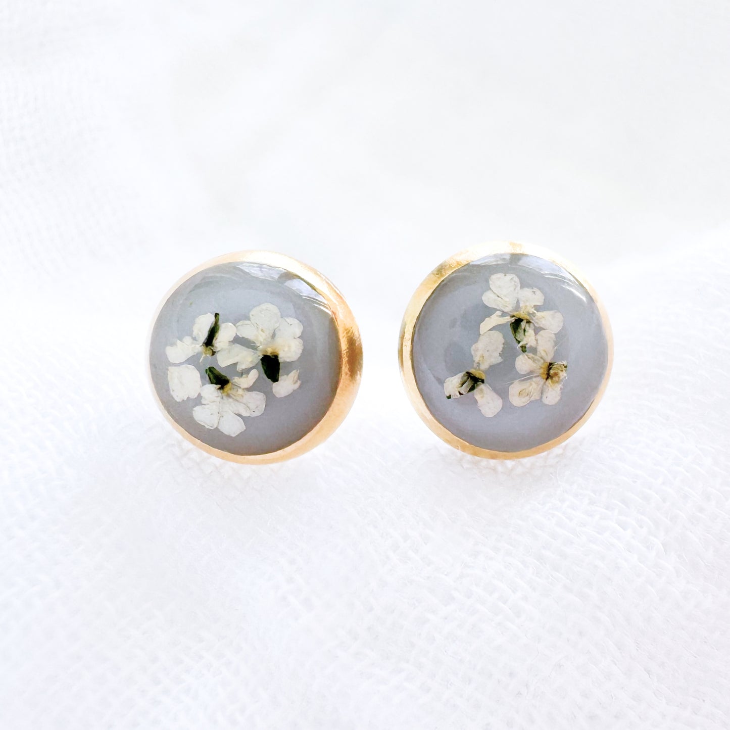Raechelle Pressed Flower Earrings | Gold