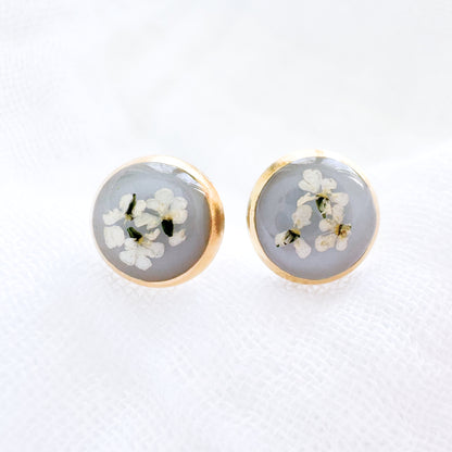 Raechelle Pressed Flower Earrings | Gold