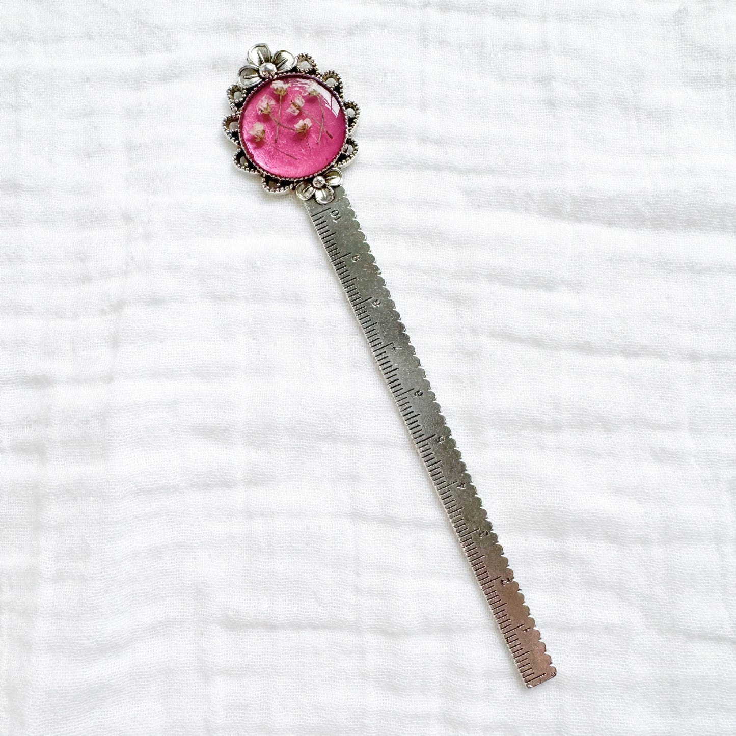 Rosalind Pressed Flower Bookmark | Silver