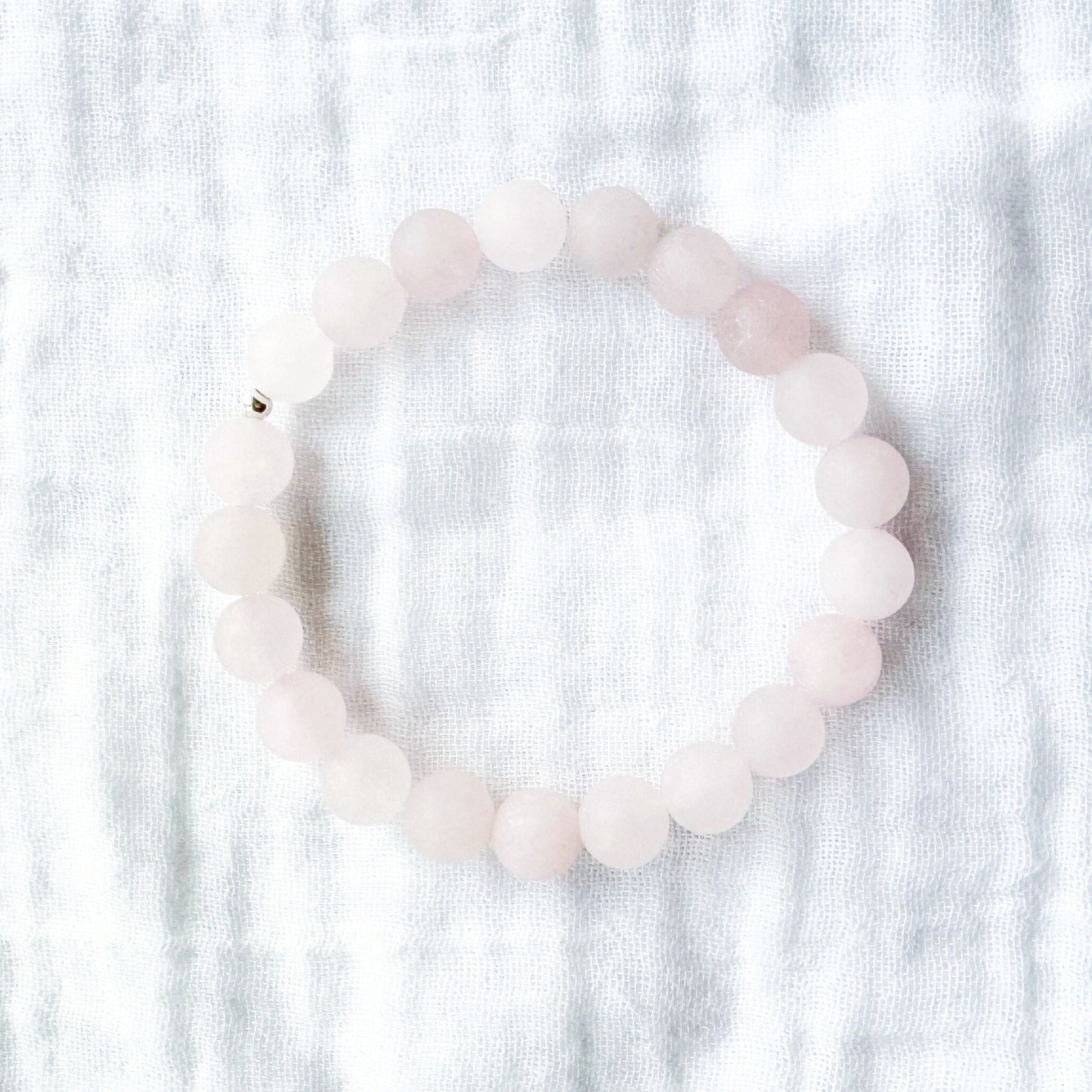 Rose Quartz Gemstone Bracelet | Silver