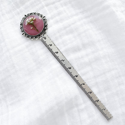 Rosemary Pressed Flower Bookmark | Silver