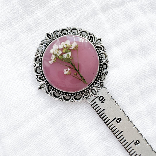 Rosemary Pressed Flower Bookmark | Silver