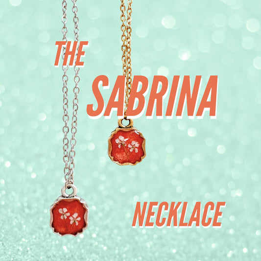 Sabrina Mini Frame Pressed Flower Necklace | Silver