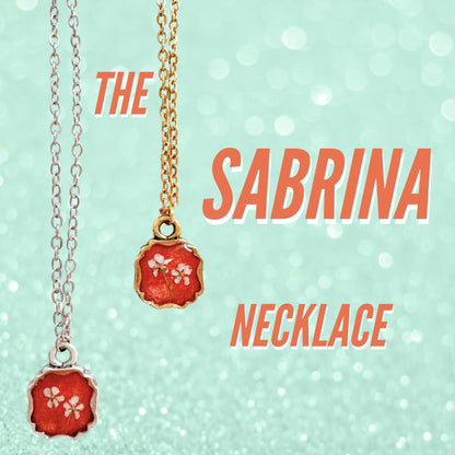 Sabrina Mini Frame Pressed Flower Necklace | Gold